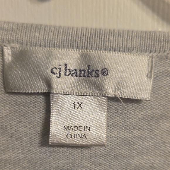 CJ Banks Light Gray and Brown Forest Cardigan - Picture 2 of 6